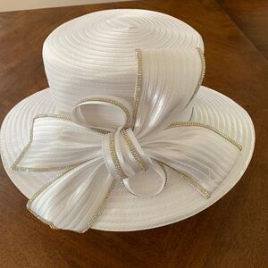 Forbusite White Satin Church Hat
